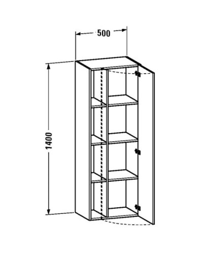 Пенал подвесной графит матовый R Duravit DuraStyle DS1239R4949