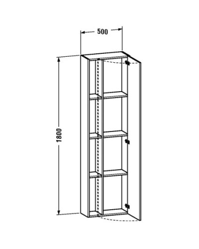 Пенал подвесной бетонно-серый матовый R Duravit DuraStyle DS1248R0707
