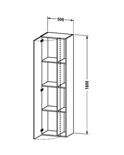 Пенал подвесной темный орех L Duravit DuraStyle DS1249L2121