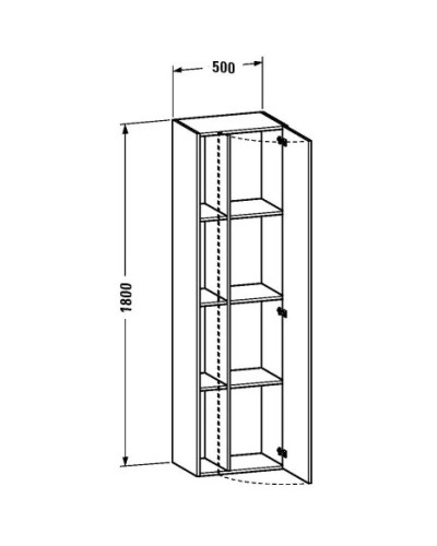 Пенал подвесной бетонно-серый матовый R Duravit DuraStyle DS1249R0707