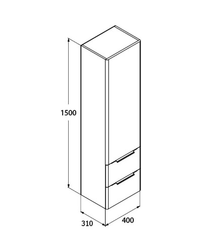 Пенал подвесной белый глянец R IDDIS Calipso CAL4000i97