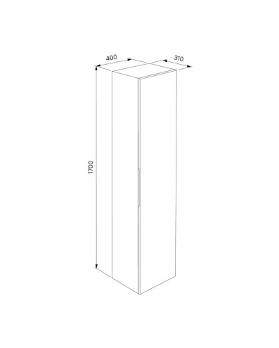 Пенал подвесной белый глянец/дерево R IDDIS Mirro MIR4000i97