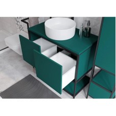 Пенал напольный зеленый/черный L/R Cersanit Botanique A63016