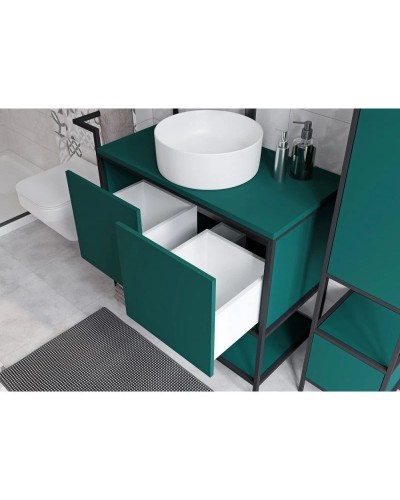 Пенал напольный зеленый/черный L/R Cersanit Botanique A63016