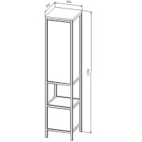 Пенал напольный зеленый/черный L/R Cersanit Botanique A63016