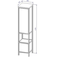 Пенал напольный зеленый/черный L/R Cersanit Botanique A63016