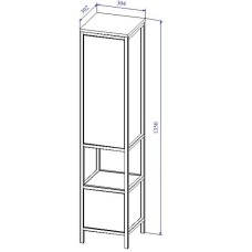 Пенал напольный зеленый/черный L/R Cersanit Botanique A63016