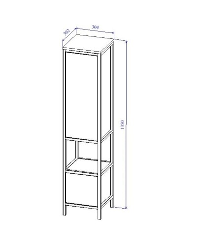 Пенал напольный зеленый/черный L/R Cersanit Botanique A63016