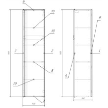 Пенал подвесной белый глянец L/R Cersanit Moduo SL-MOD/Wh