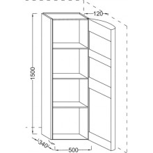 Подвесная колонна правосторонняя серый титан глянец Jacob Delafon Presquile EB1115D-N21