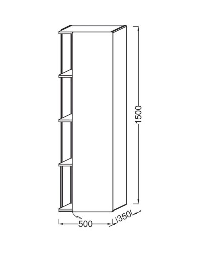 Подвесная колонна правосторонняя черный матовый Jacob Delafon Terrace EB1179D-M61
