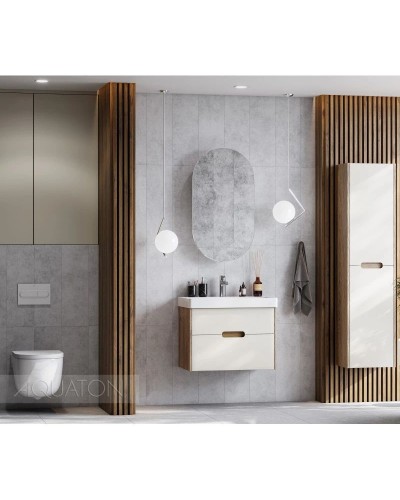 Пенал подвесной бежевый/дуб веллингтон L/R Акватон Оливия 1A254603OLVG0