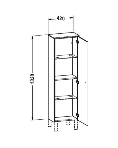 Пенал подвесной белый матовый R Duravit Brioso BR1300R1818