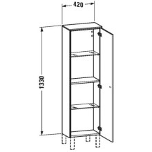 Пенал подвесной белый глянец R Duravit Brioso BR1300R2222