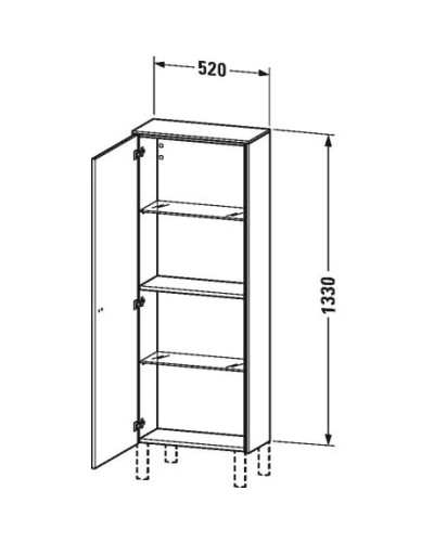 Пенал подвесной белый матовый L Duravit Brioso BR1301L1018