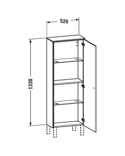 Пенал подвесной белый матовый R Duravit Brioso BR1301R1018