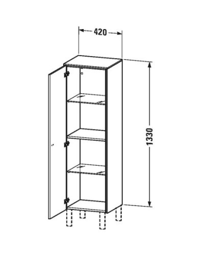 Пенал подвесной орех L Duravit Brioso BR1310L1079