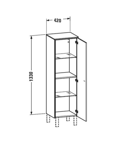 Пенал подвесной черный дуб R Duravit Brioso BR1310R1016