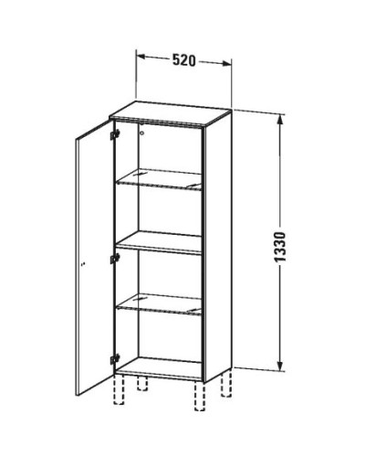 Пенал подвесной бетонно-серый матовый L Duravit Brioso BR1311L0707