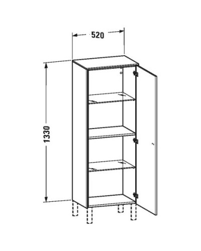 Пенал подвесной белый матовый R Duravit Brioso BR1311R1818