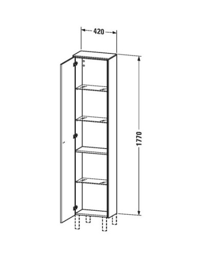 Пенал подвесной белый матовый R Duravit Brioso BR1320R1018