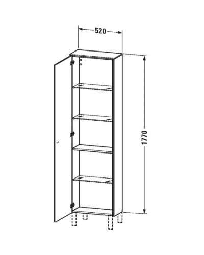 Пенал подвесной графит матовый L Duravit Brioso BR1321L4949