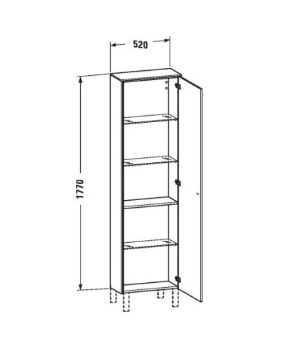 Пенал подвесной лен R Duravit Brioso BR1321R1075
