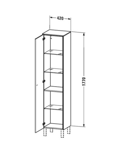 Пенал подвесной графит матовый L Duravit Brioso  BR1330L1049