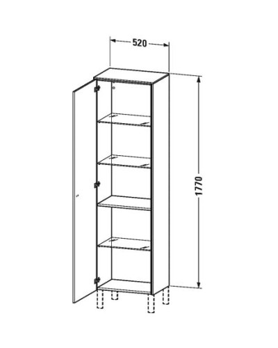 Пенал подвесной каштан L Duravit Brioso BR1331L1053