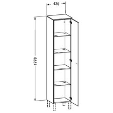 Пенал подвесной базальт матовый R Duravit Brioso BR1330R1043