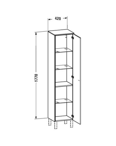 Пенал подвесной тауп матовый R Duravit Brioso BR1330R9191