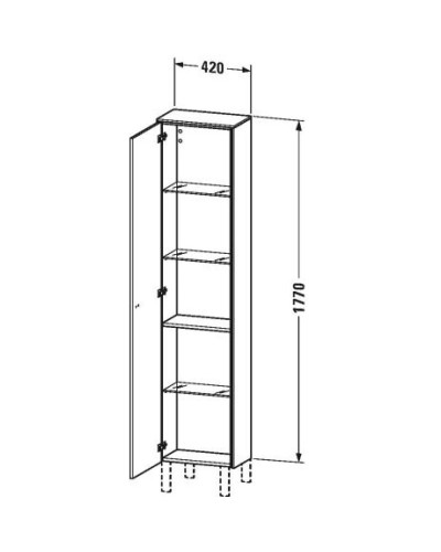 Пенал подвесной серый дуб L Duravit Brioso BR1320L1035