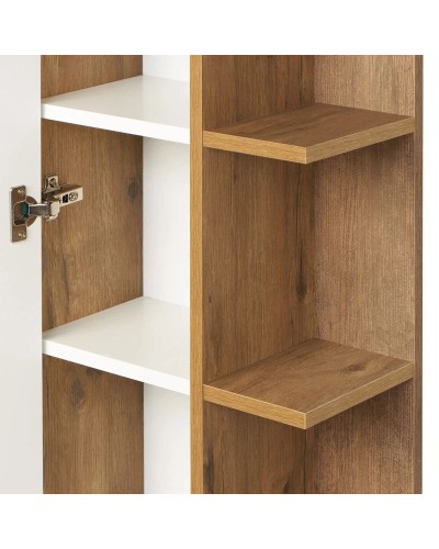 Пенал подвесной белый глянец/дуб рустикальный Акватон Сканди 1A253403SDZ90