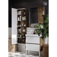 Пенал подвесной белый глянец/дуб рустикальный Акватон Сканди 1A253403SDZ90