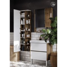 Пенал подвесной белый глянец/дуб рустикальный Акватон Сканди 1A253403SDZ90