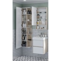 Пенал подвесной белый глянец/дуб верона Акватон Сканди 1A253403SDB20