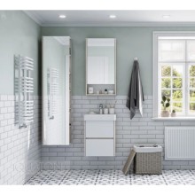 Пенал подвесной белый глянец/дуб верона Акватон Сканди 1A253403SDB20