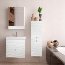 Шкаф пенал Style Line Вероника 36 Люкс подвесной Белый глянец