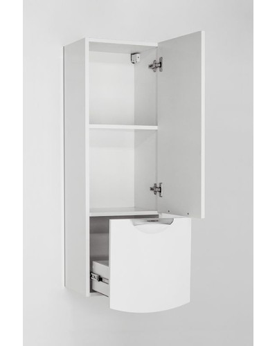 Шкаф пенал Style Line Жасмин 2 36 Люкс подвесной Белый глянец