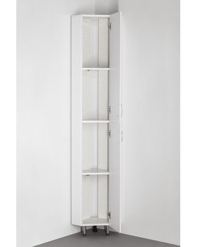 Шкаф пенал Style Line Веер 30 угловой Белый глянец