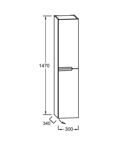 Пенал подвесной телесный глянец R Jacob Delafon Nona EB1892RRU-G1A