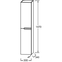 Пенал подвесной серый титан глянец L Jacob Delafon Nona EB1892LRU-N21