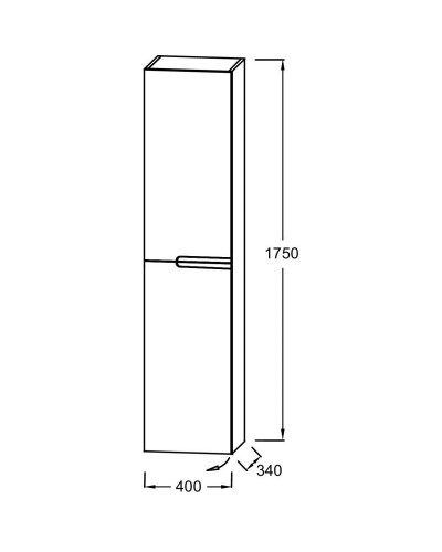 Пенал подвесной серый титан глянец L Jacob Delafon Nona EB1893LRU-N21