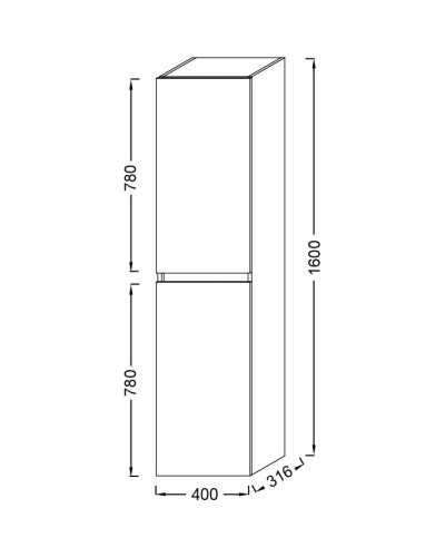 Пенал подвесной белый глянец Jacob Delafon Tolbiac EB2385-J5