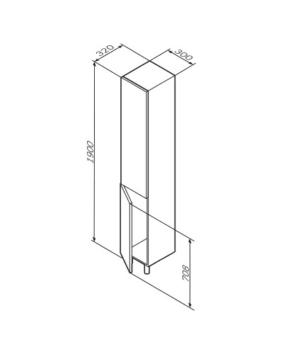 Шкаф пенал AM.PM Gem 30 L M90CSL0306WG Белый