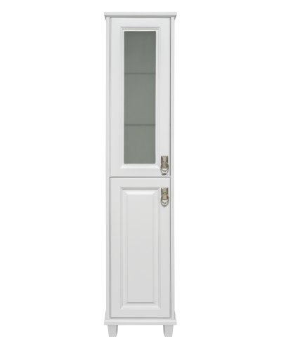 Версаль - 35 Пенал со стеклом белый матовый лев.