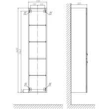 Пенал подвесной белый матовый L/R Velvex Estea ppEST.160-233