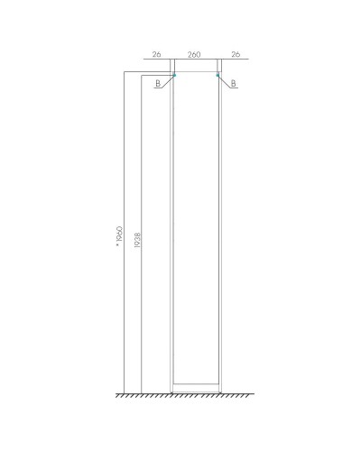 Пенал напольный белый глянец Акватон Лондри 1A260603LH010