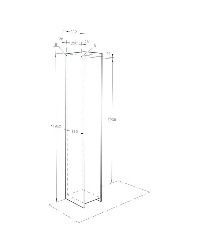 Пенал напольный белый глянец Акватон Лондри 1A260603LH010