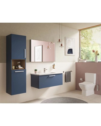 Пенал подвесной темно-синий матовый с бельевой корзиной L VitrA Root 68008